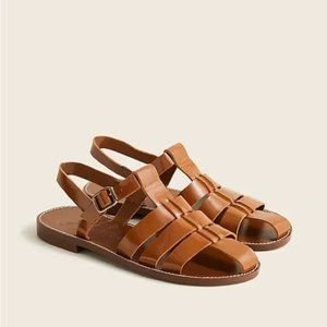 JCrew Fisherman Sandals in Shiny Spazzolato Leather (12 Medium) NIB